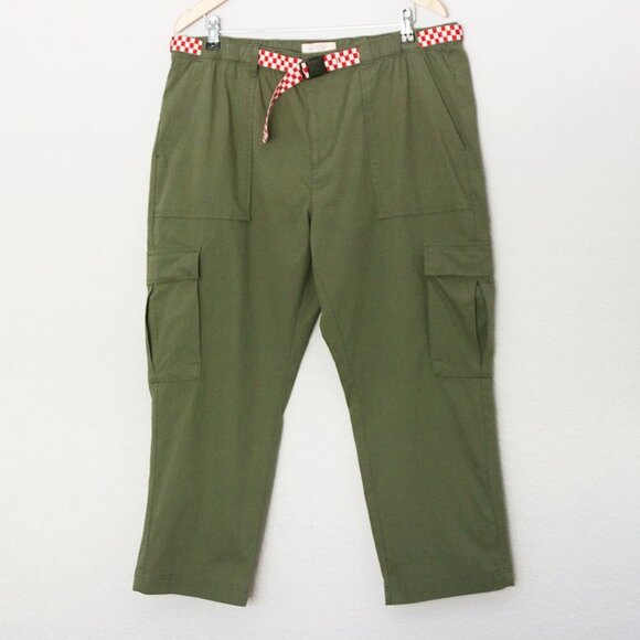 NEW The Great. + Eddie Bauer The Canvas Hiking Cargo Pants 16 Olive Green $150 - Picture 4 of 16